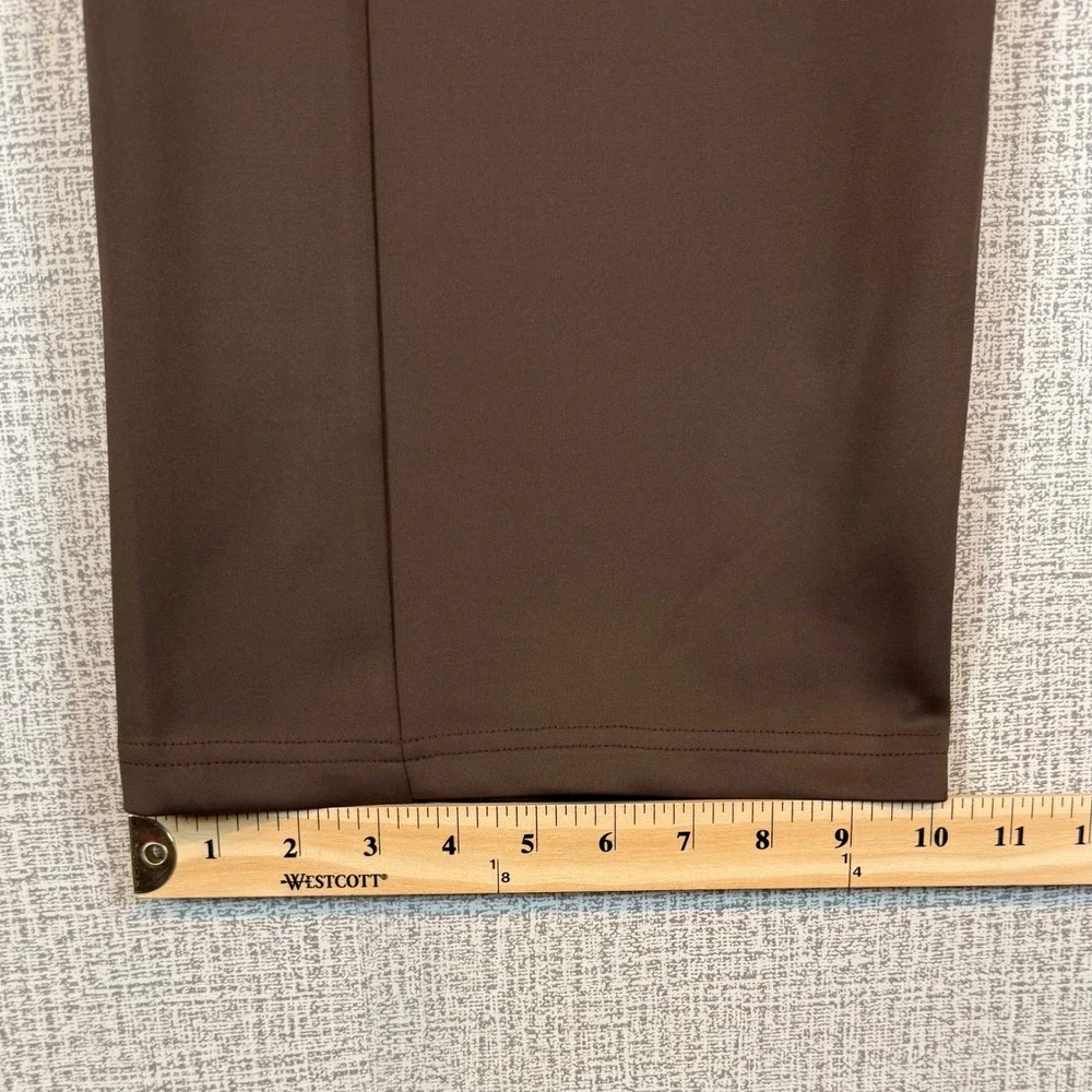 NWT Adidas Women Brown Wide Leg Pant High Rise Zip Pocket KF0794 Sz. Medium Walk